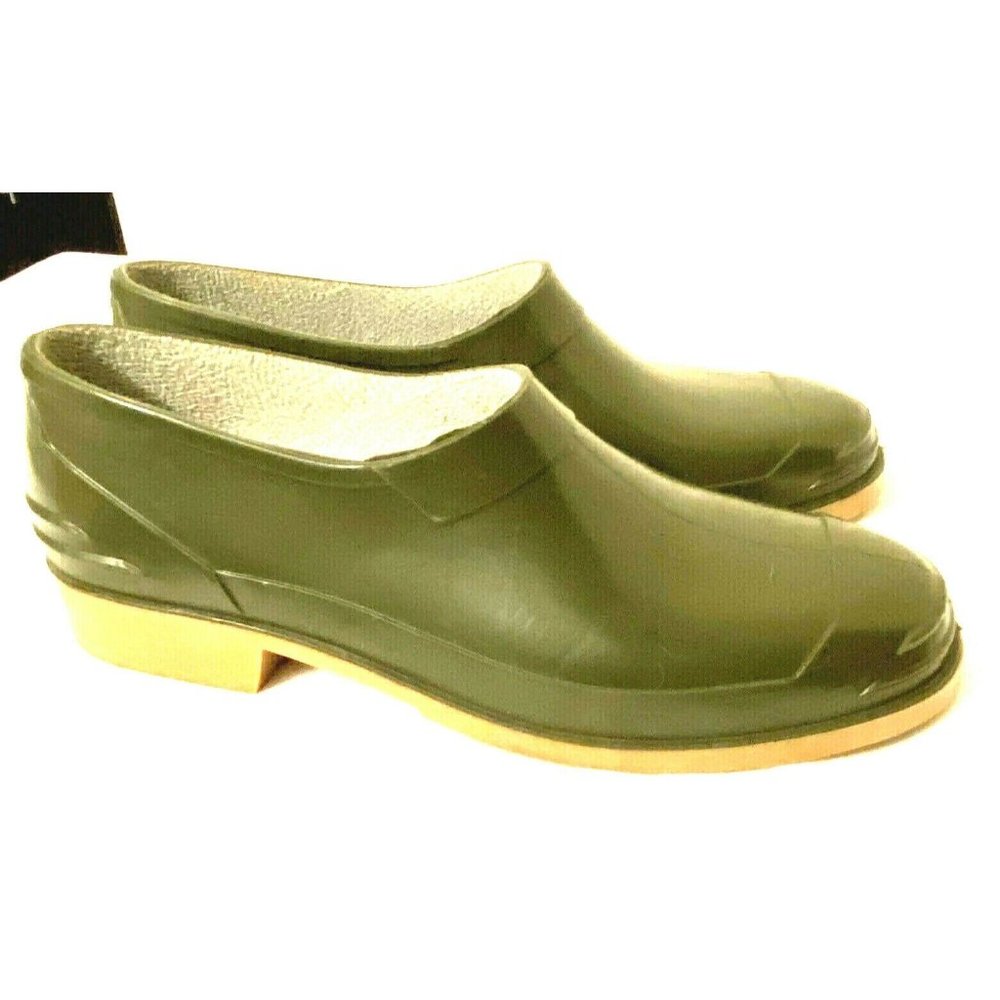 Nora Men’s Size 8 Rubber Boots Made In Italy Euro Size 41 Green  Low Cut Boots